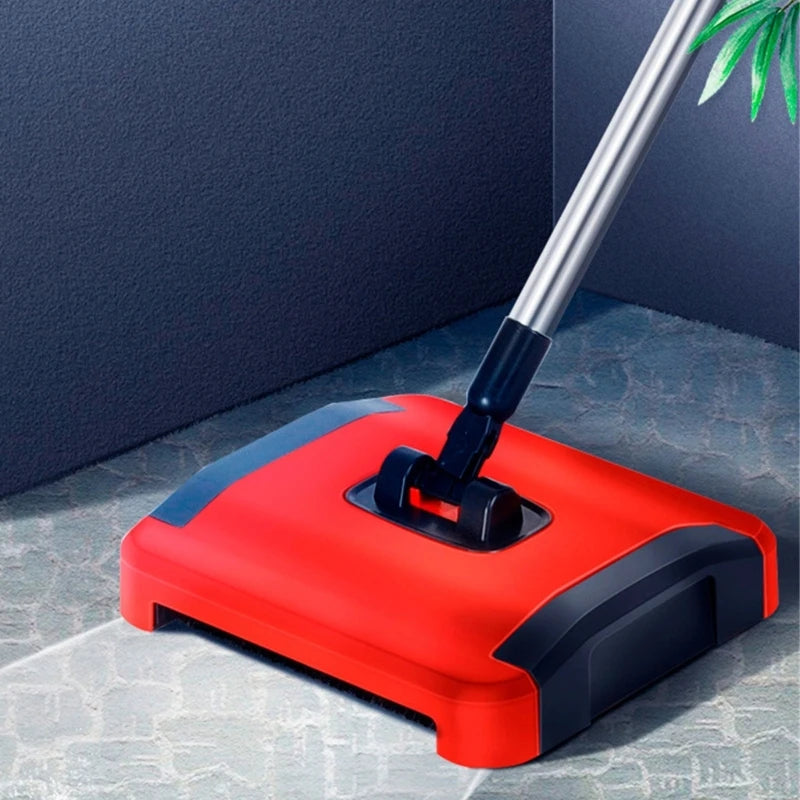 Broom Rotatory Brush Sweeping Machine Floor Sweeper Built-in Trash Can