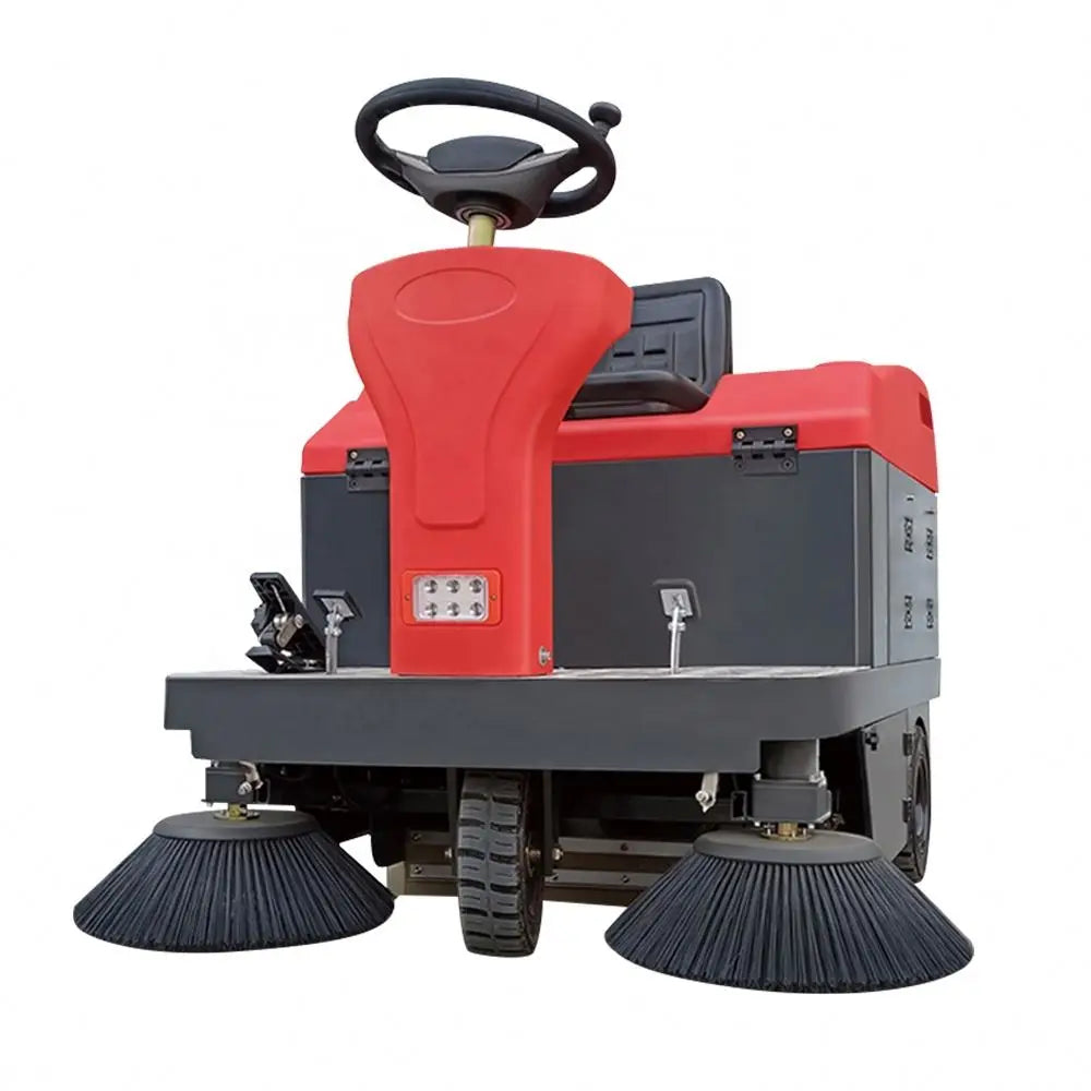 China Factory Electric Battery Ride On Floor Sweeper Four Wheel Steering Road Cleaning Machine