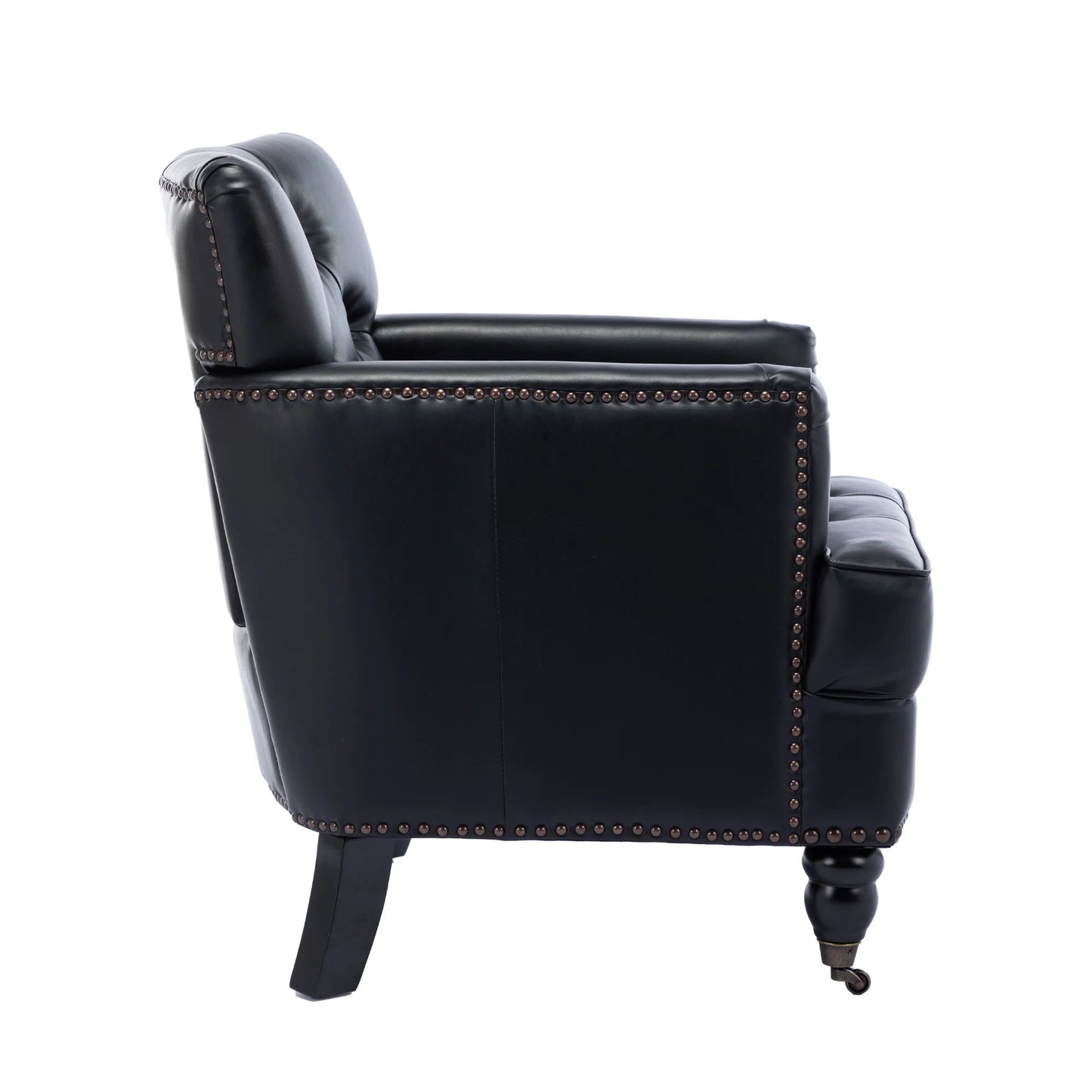 Modern Style Accent Chair for Living Room,PU Leather Club Chair ,Black