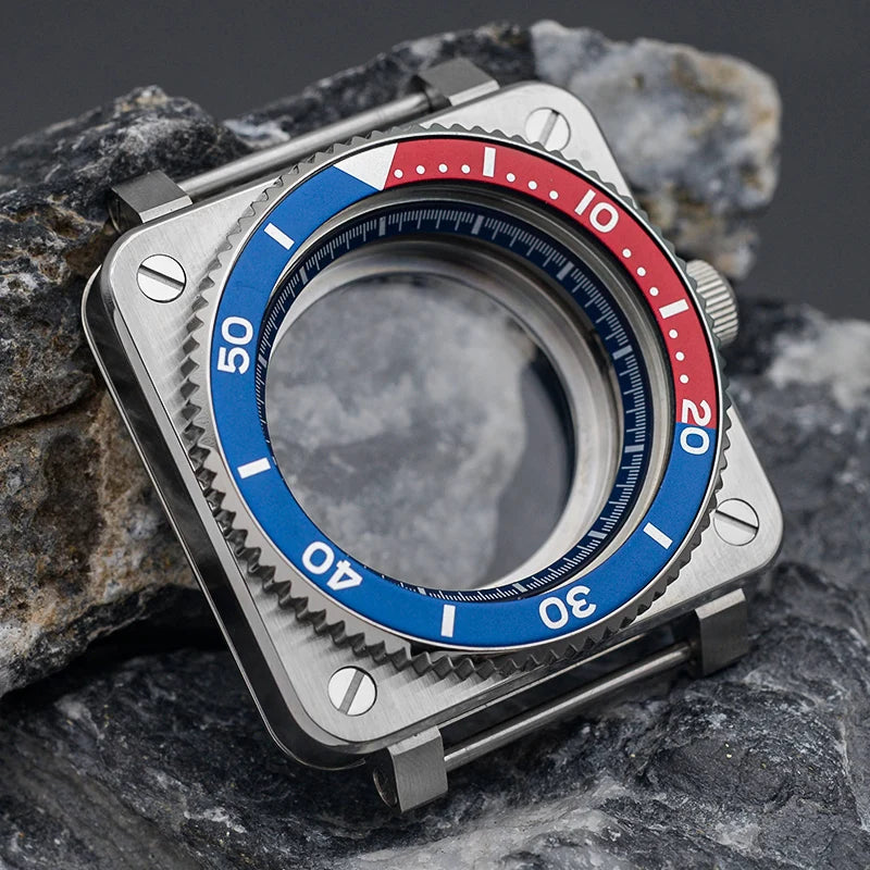 New Square Watch Case Fit Seiko NH34 NH35 7S26 Movement Men's Watches Diver Case With Sapphire Glass 316 Stainless Steel 100M