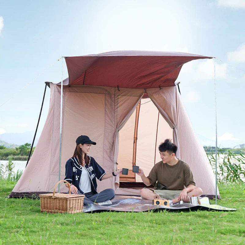 Oxford Cloth Camping Tent, Luxury Family Camping, Folding, Hands Up, Easy to Build, Beautiful, 4 People