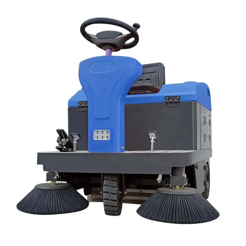 China Factory Electric Battery Ride On Floor Sweeper Four Wheel Steering Road Cleaning Machine