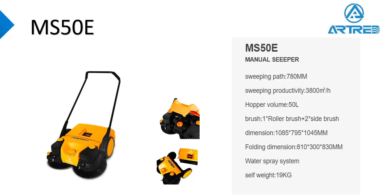 Industrial Small Hand Push Street Road Floor Cleaning Sweeper machine