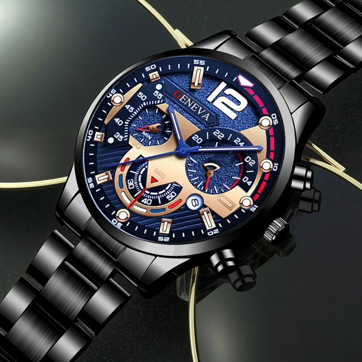 Fashion Mens Stainless Steel Watches Luxury Quartz Wristwatch Calendar Luminous Clock Men Business Casual Watch Reloj Hombre