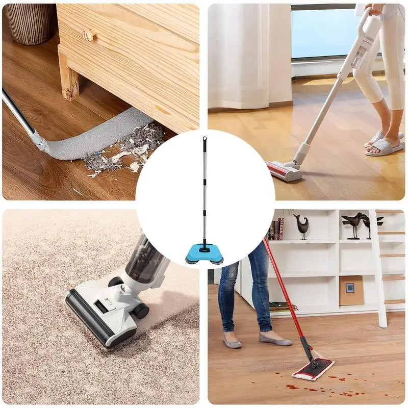 Hand Push Sweeper Non Electric Vacuum Broom Hand Push Sweeping And Moping Machine To Remove Garbage Pet Hair And Dust Dry