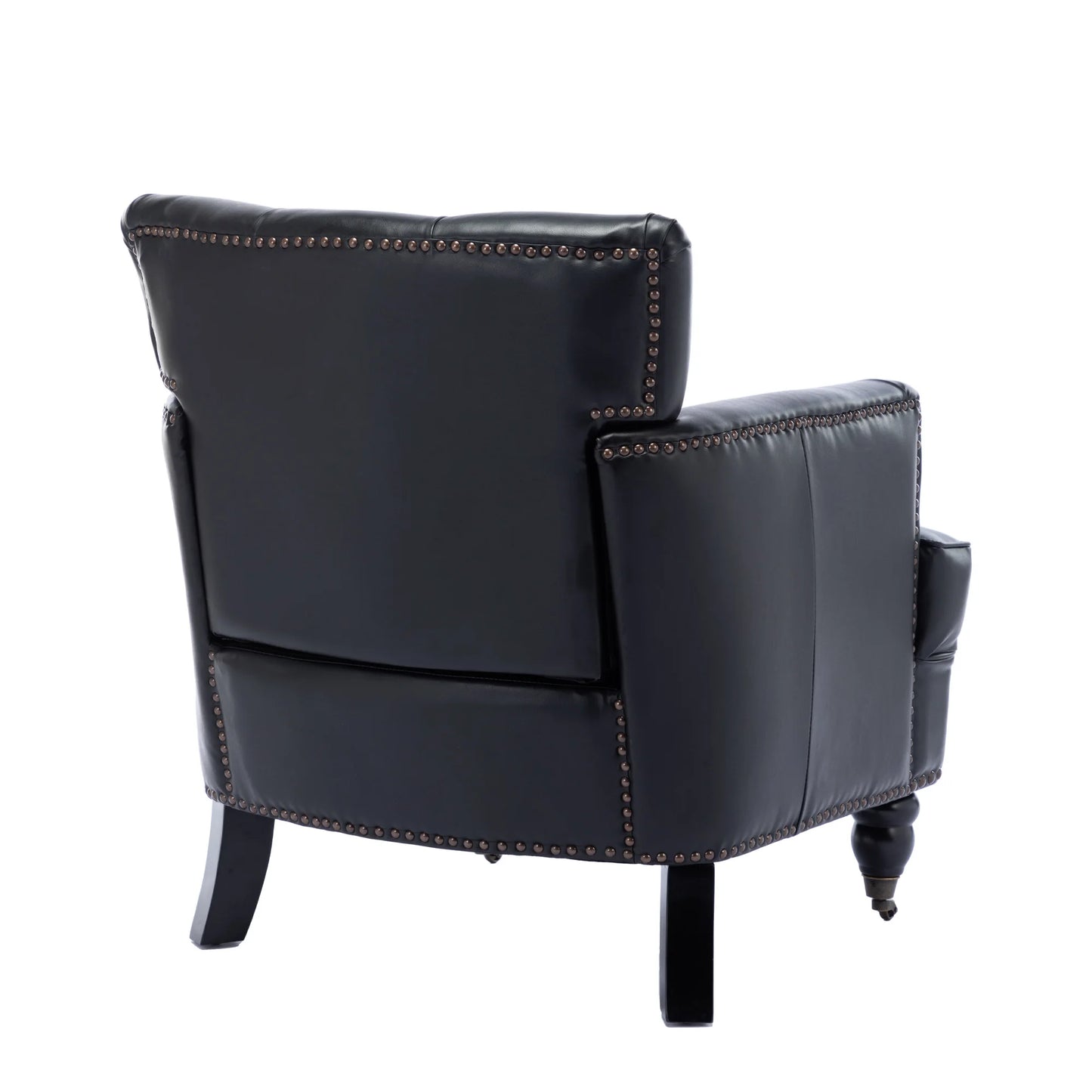 Modern Style Accent Chair for Living Room,PU Leather Club Chair ,Black