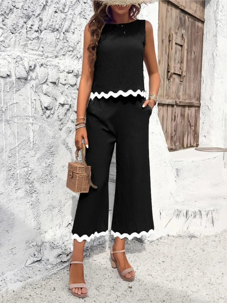 Summer Green Shirt Top Pants 2 Piece Set Fashion Casual Suit New 2024 Female Elegant Office Sweet Sets Women's Clothing Solid