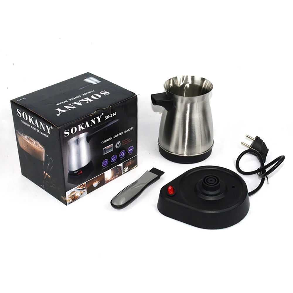 Electric Turkish Greek Coffee Maker Stainless Steel Machine Moka Pot Portable Coffee Machine