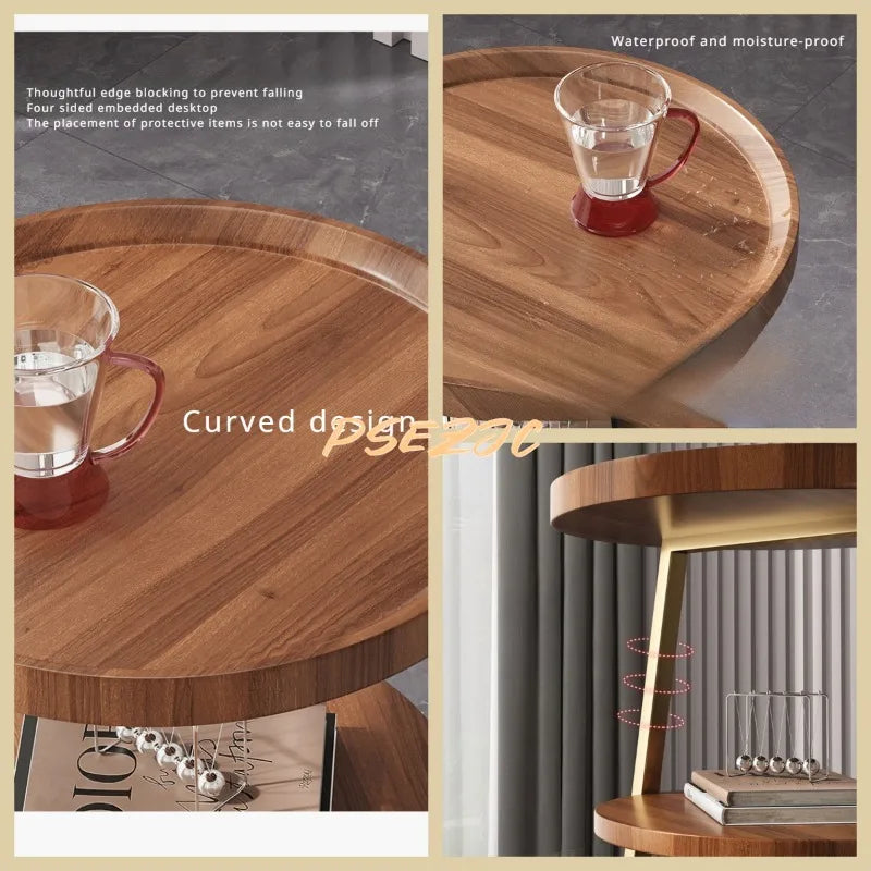 40cm * 40cm * 62cm Household Living Room Hotel Luxury Homestay Sofa Next To Cabinet Nordic Three Floor Tea Table