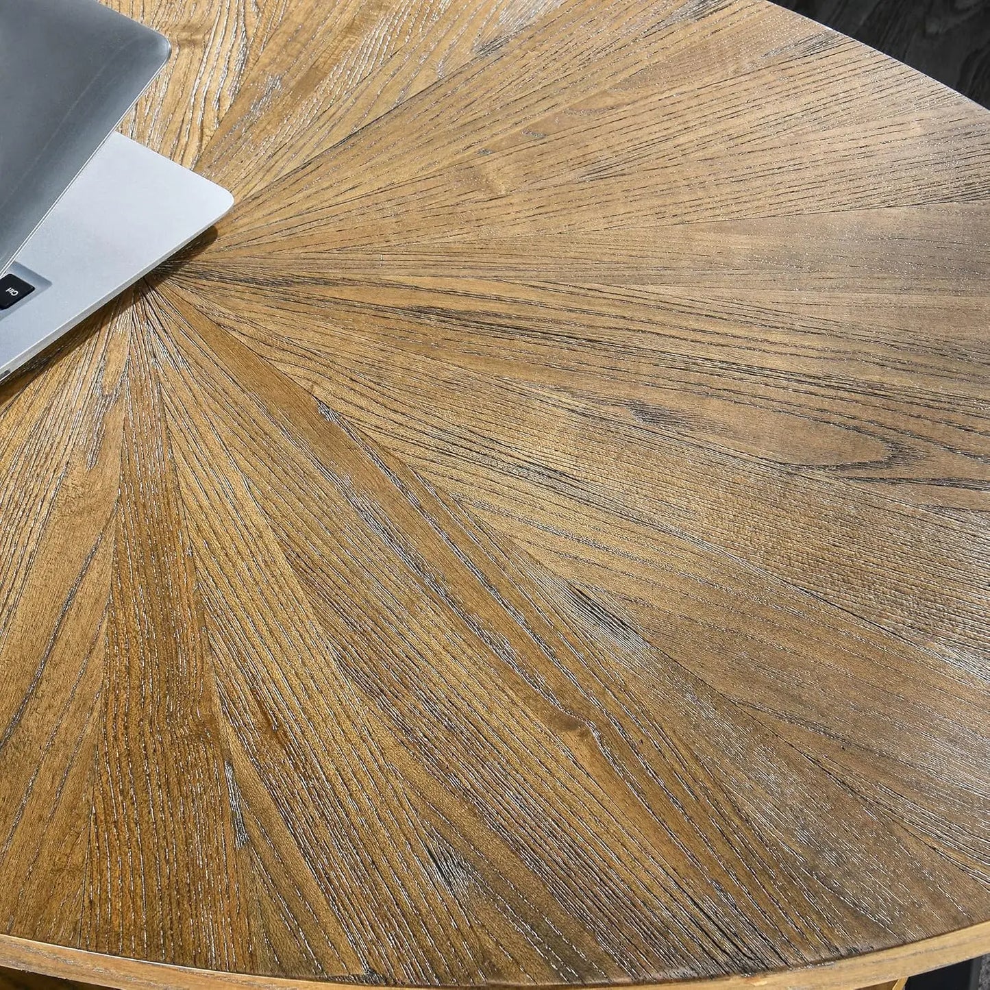 Solid Wood Oval Coffee Table with Cross Metal Legs, 43.3in Modern Industrail Center Table with Open Shelf Cocktail