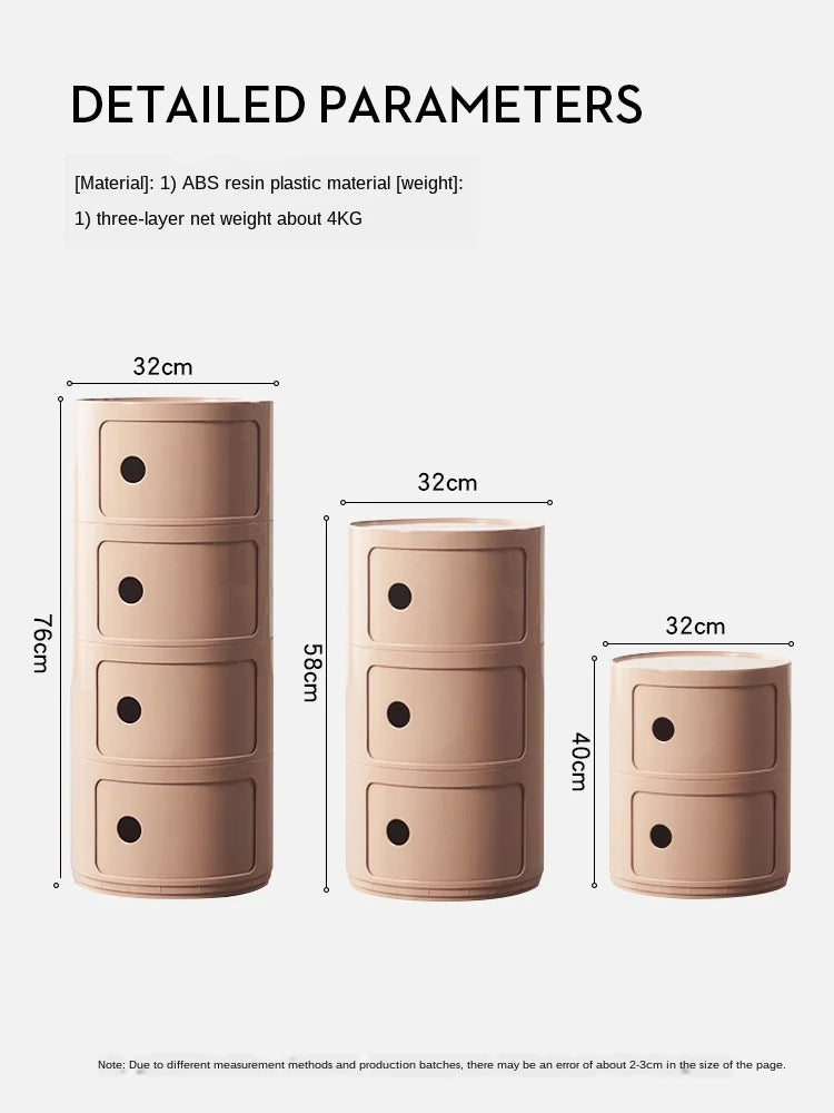 Anti-slip design Nordic round coffee table sliding door modern minimalist white desk creative large capacity bedroom cabinet