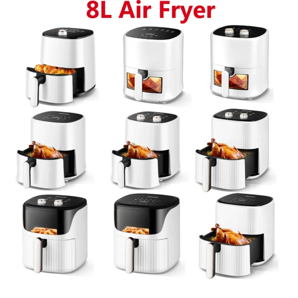 Air Fryers 10L Without Oil Hot Air Electric Fryer with Viewable Window Touch Screen Home Deep Fryer Machine Plug