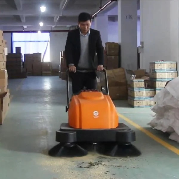 AS690 commercial industrial electric power vacuum concrete street road floor cleaning machine sweeper for channel freight yards