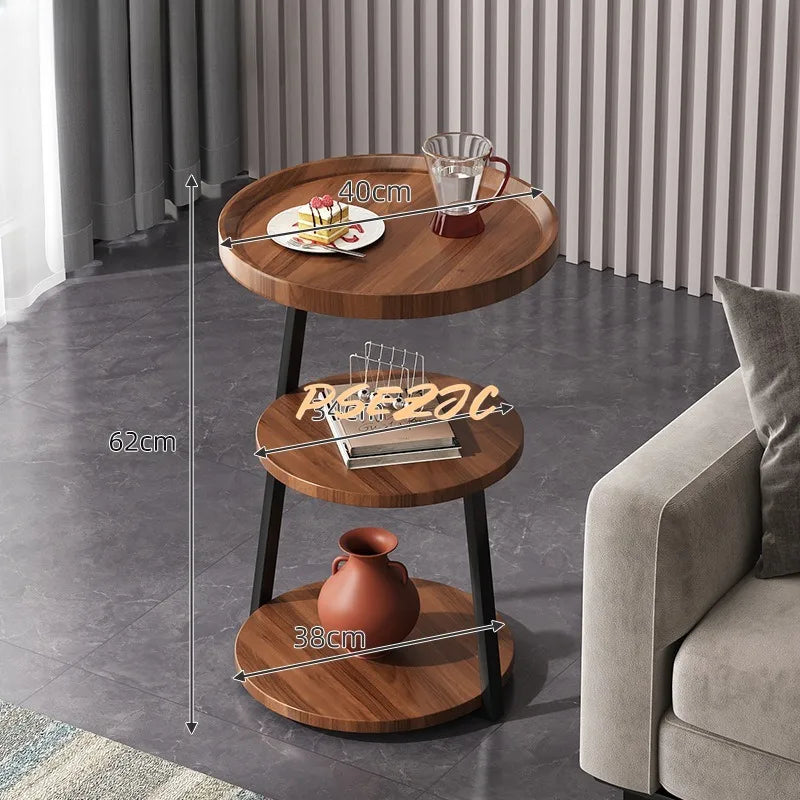 40cm * 40cm * 62cm Household Living Room Hotel Luxury Homestay Sofa Next To Cabinet Nordic Three Floor Tea Table