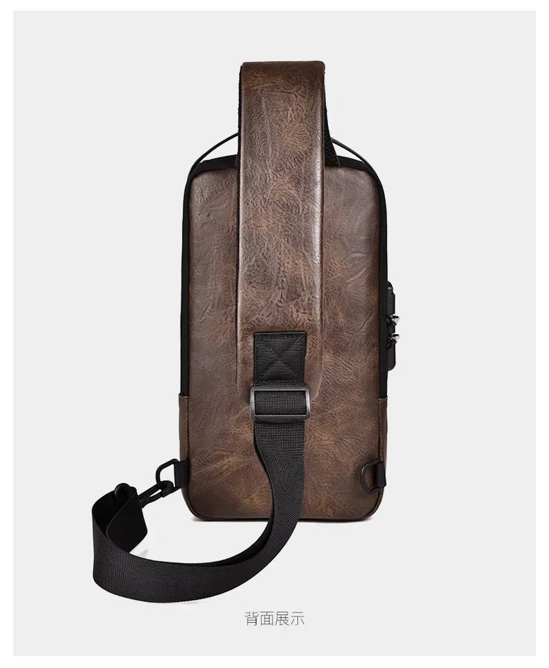 New Men Shoulder Bag USB Charging Sport Sling Pack Backpack Cross body Chest Bag Anti-theft Travel Male Side Messenger Bag bolso