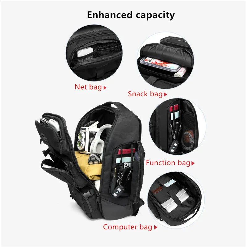 OZUKO 17' Laptop Large Capacity High Quality Backpacks Waterproof USB Charging Travel Backpack Business Multifunction Backpack