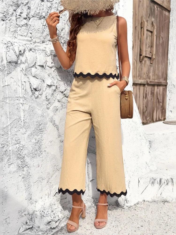Summer Green Shirt Top Pants 2 Piece Set Fashion Casual Suit New 2024 Female Elegant Office Sweet Sets Women's Clothing Solid