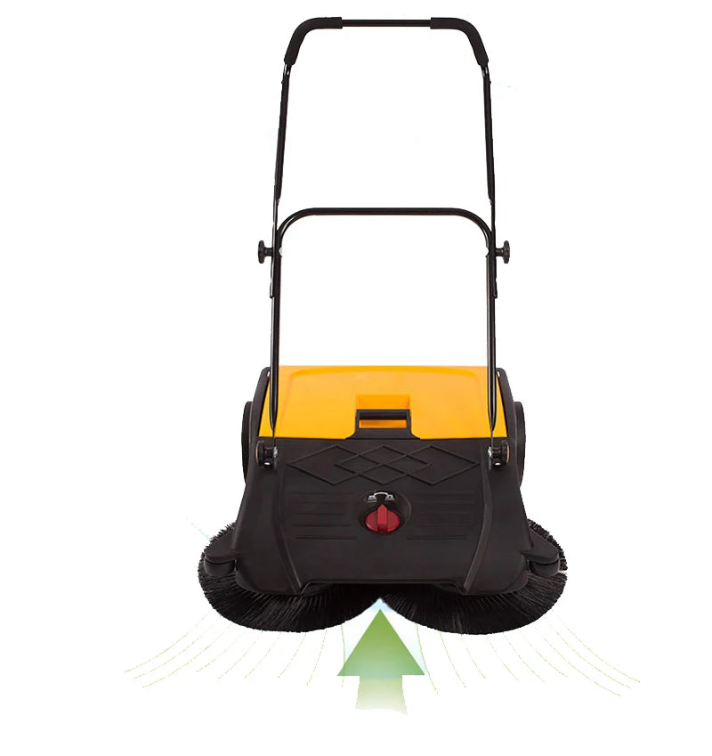 750 Hand Push Brush Road Street Leaf Floor Sweeper Outdoor Indoor Warehouse Cleaning Machine