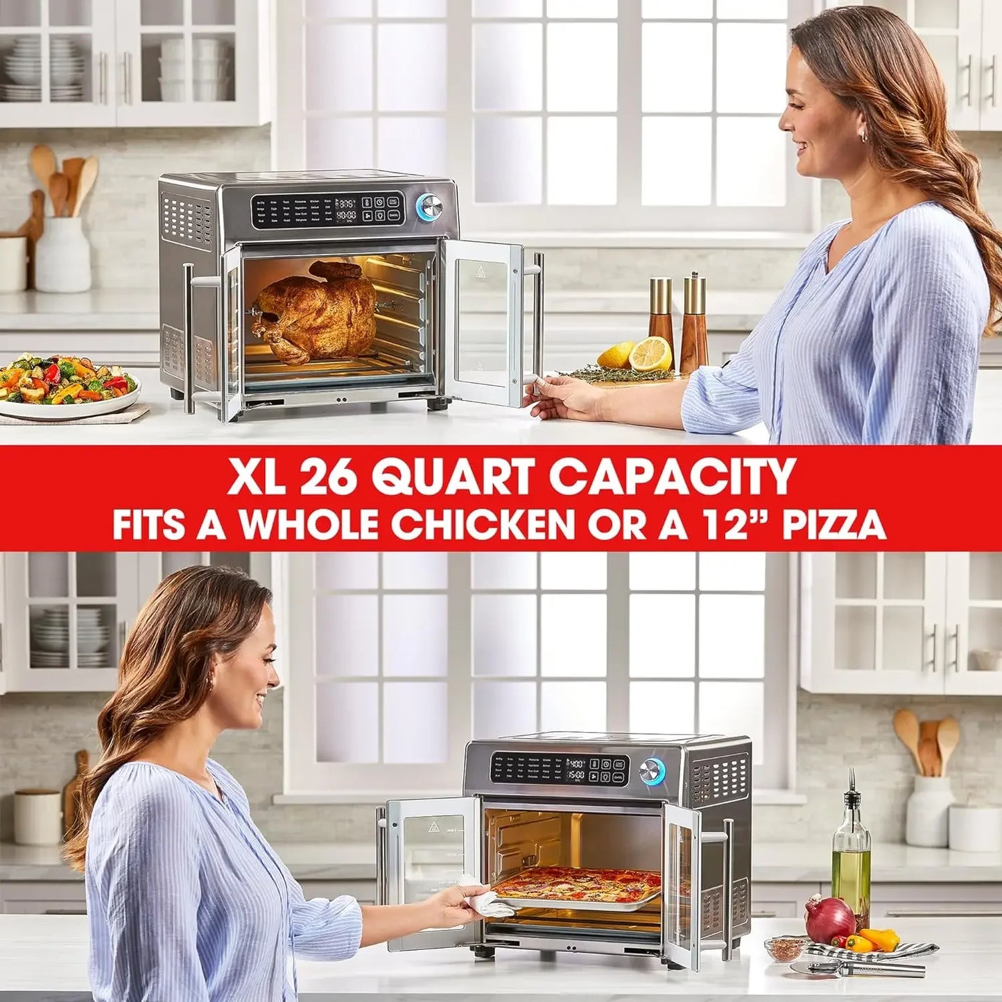 Kitchen suppliesEmeril Lagasse 26 QT Extra Large Air Fryer, Convection Toaster Oven with French Doors, Stainless Steel