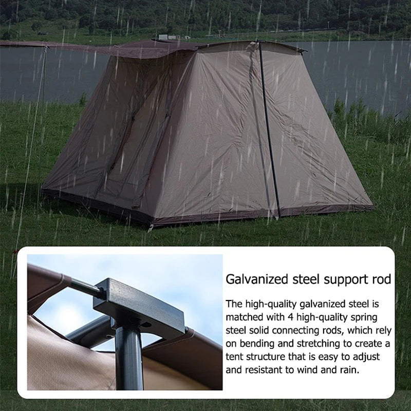 Oxford Cloth Camping Tent, Luxury Family Camping, Folding, Hands Up, Easy to Build, Beautiful, 4 People
