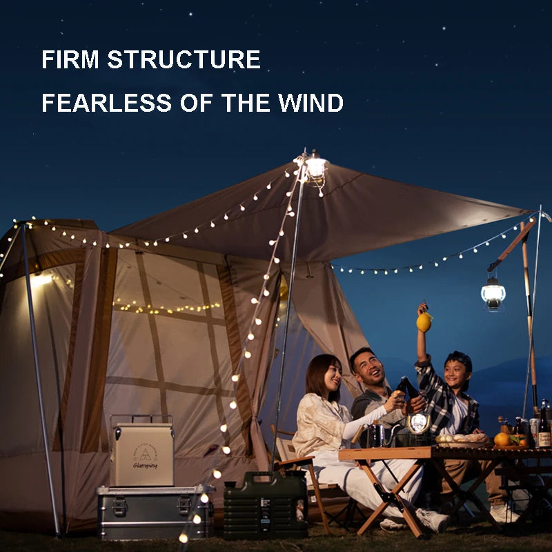 8.2X8.2Ft Camping Tents Glamping Luxury Tents Outdoor Camping Bow Tent For 2-4 Person Oxford Cloth Wind Resistent Easy Install