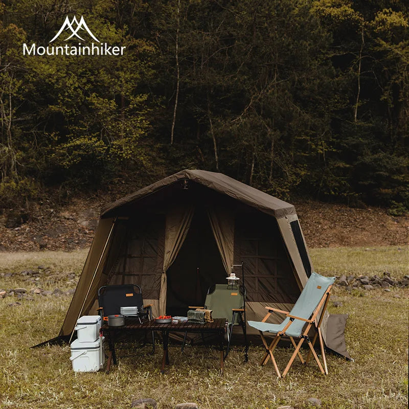 MOUNTAINHIKER 무료 배송 3-6Person Outdoor Camping Cabin Tent Luxury Ultralight Large Family Waterproof Thickened Hiking Picnic Tent