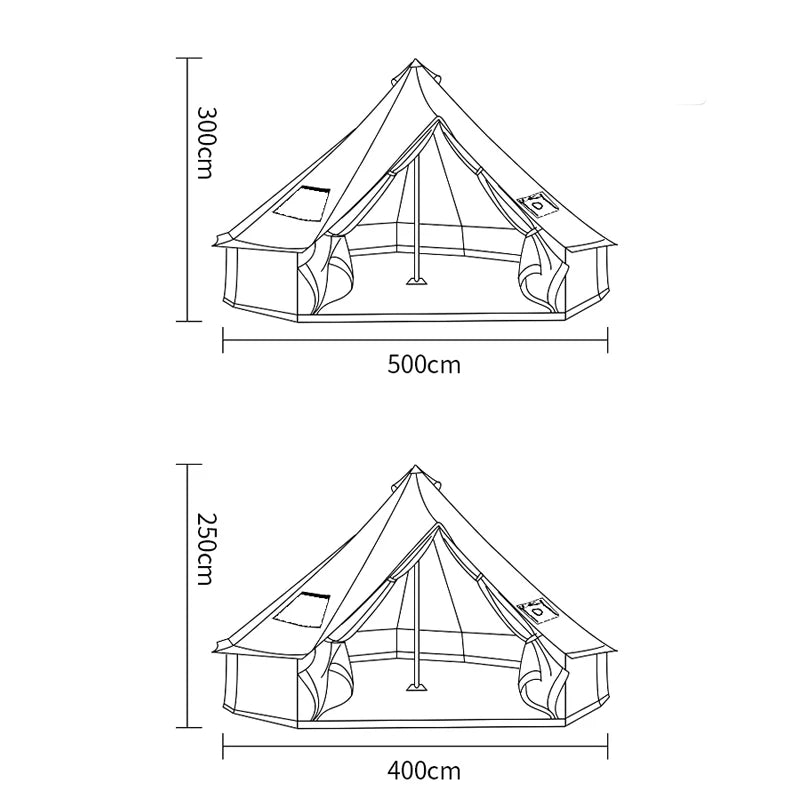 6-12Persons Glaming Luxury Mongolia Yurt Family Travel Hiking Antistorm Outdoor Camping Castle Tent Silver Coated UV Function
