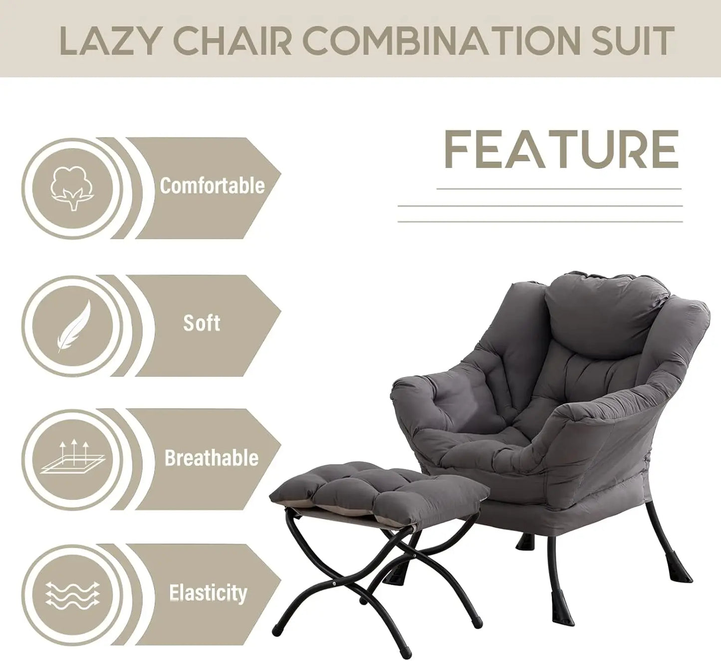 Modern Accent Leisure Upholstered Sofa Chair, Contemporary Lounge Reading Chair with Armrests and a Side Pocket for Living Room