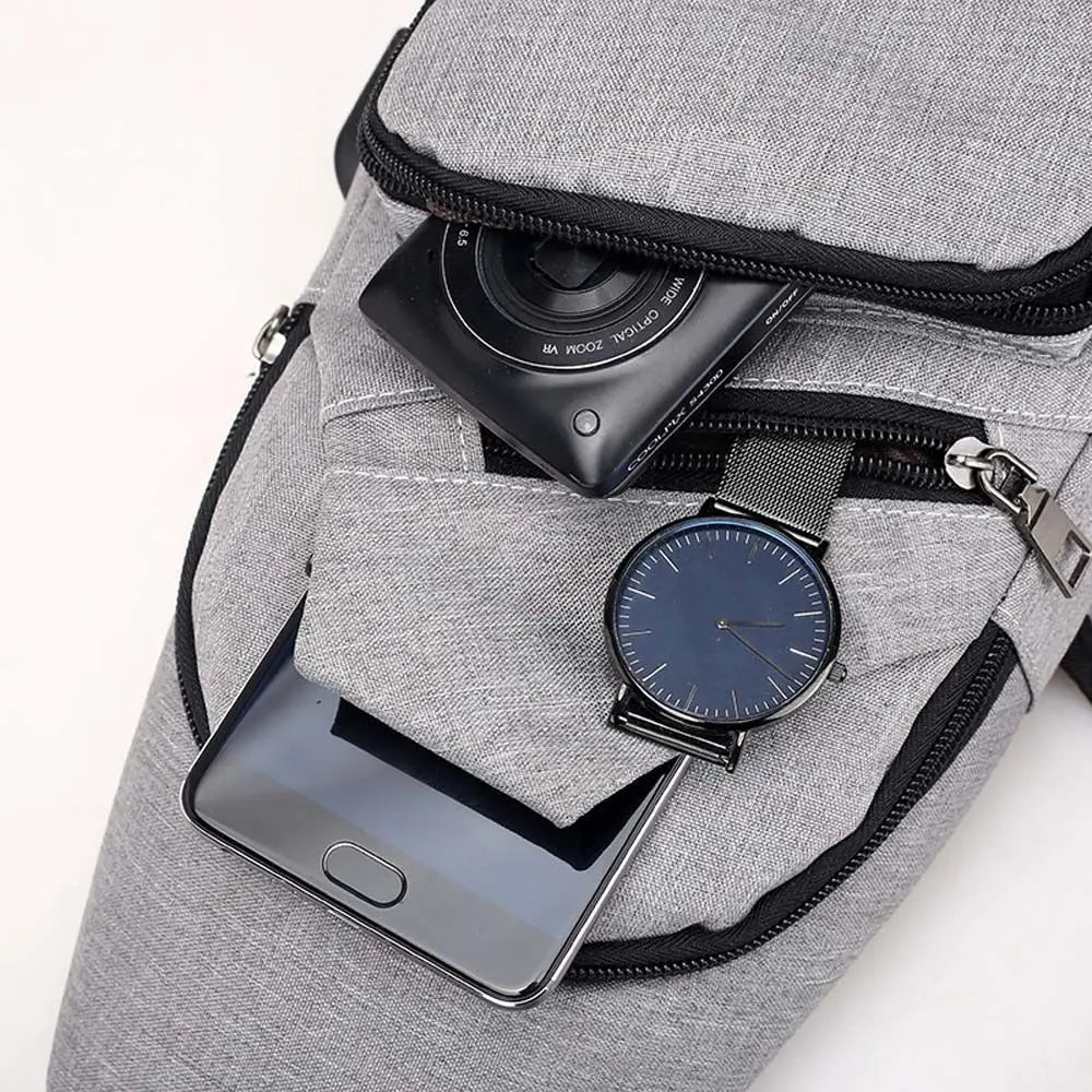 Casual Women Sport Small Bag Safety Pocket Earphone USB Charging Men's Chest Bag Sling Backpack Crossbody Bag Outdoor Bags