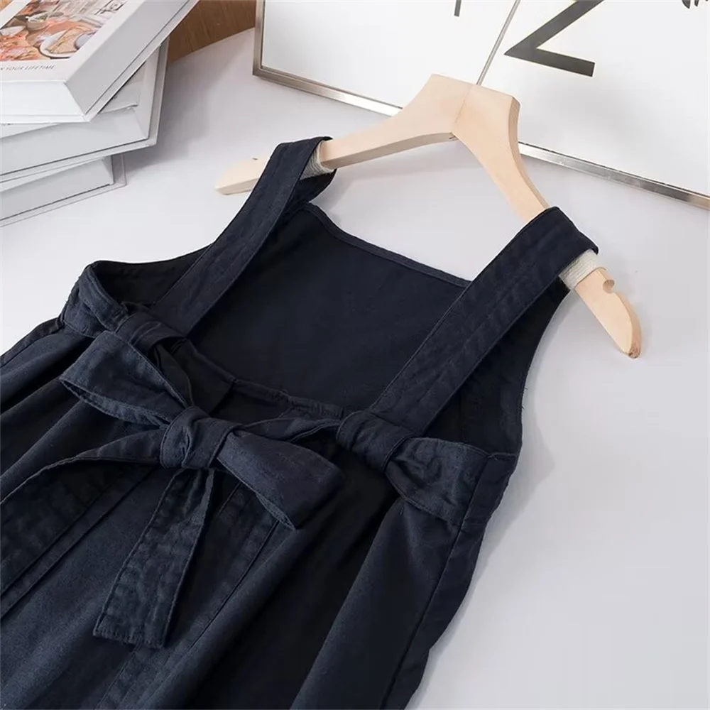 Cos Lris 2024 Summer Women's Clothing Casual Versatile Loose Back Bow Decorated Sleeveless Camisole Top