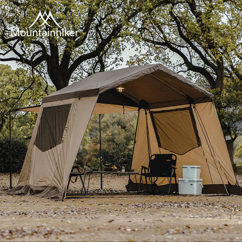 MOUNTAINHIKER 무료 배송 3-6Person Outdoor Camping Cabin Tent Luxury Ultralight Large Family Waterproof Thickened Hiking Picnic Tent