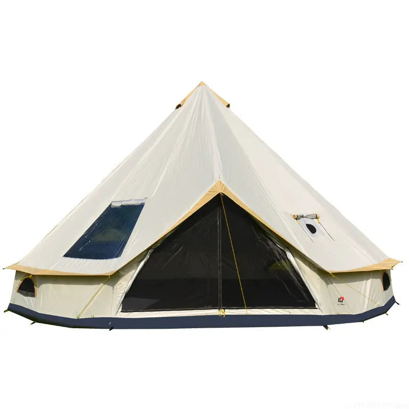 6-10Persons Luxury Mongolia Yurt Family Travel Hiking Antistorm Outdoor Camping Castle Tent Silver Coated UV Function