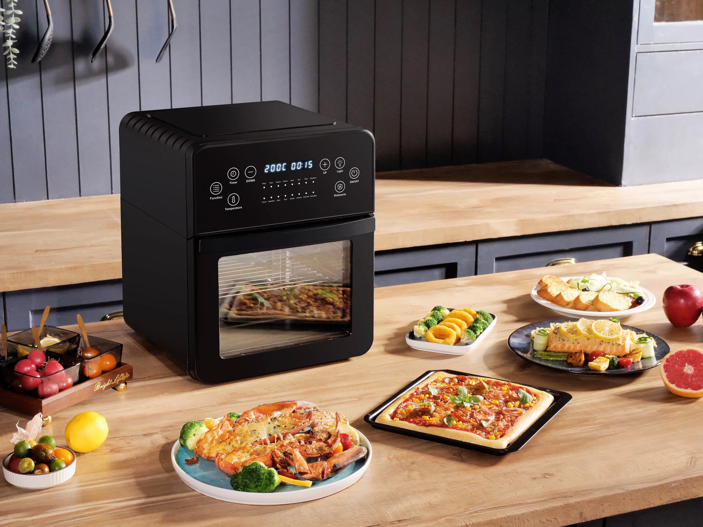 Digital Air Fryer 15L Chicken Without Oil Stainless Steel Toaster Oven Machine Steam Pressure Electric Deep Air Fryer