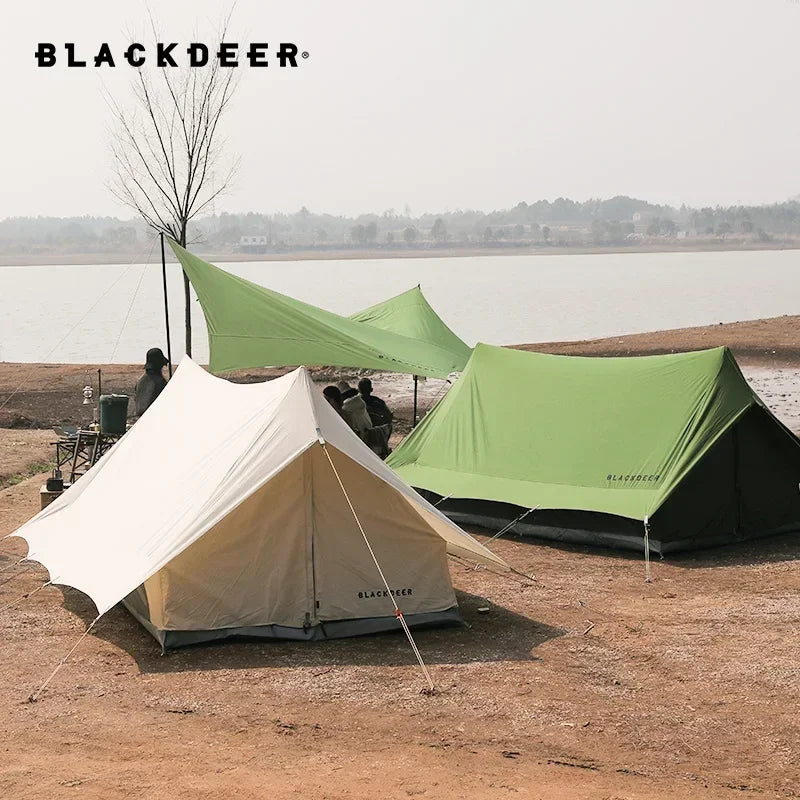 BLACKDEER Outdoor Tent Camping Cotton Roof Waterproof Anti Uv Beach Outdoor Luxury Large Cotton Tarps Large Family 4 People