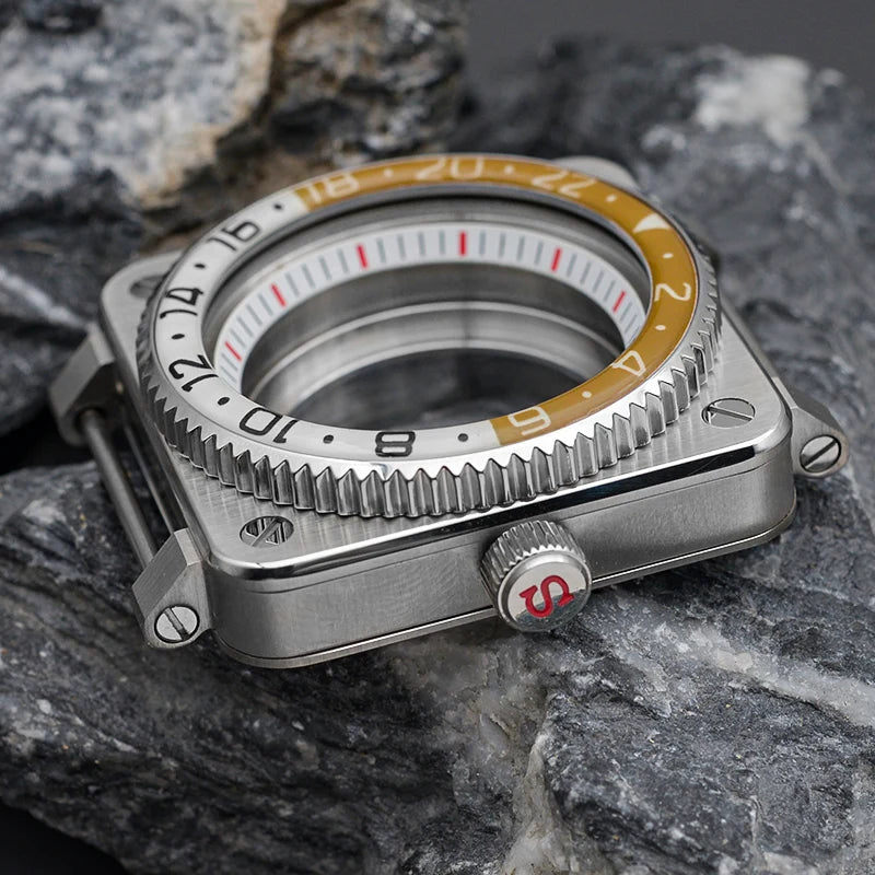 New Square Watch Case Fit Seiko NH34 NH35 7S26 Movement Men's Watches Diver Case With Sapphire Glass 316 Stainless Steel 100M