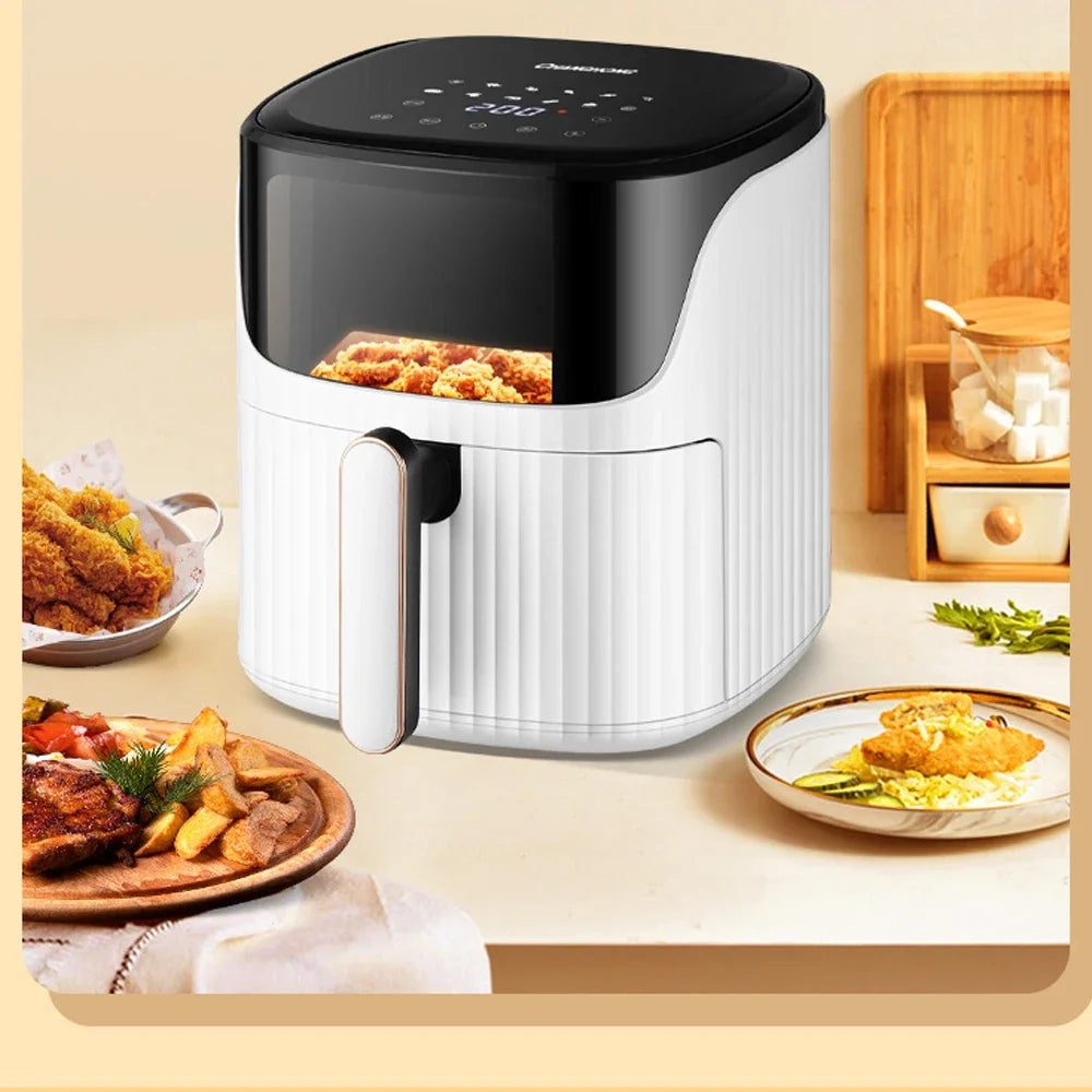 Air Fryers 10L Without Oil Hot Air Electric Fryer with Viewable Window Touch Screen Home Deep Fryer Machine Plug