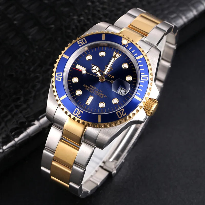 Man Watch 2019 Top Brand Reginald Men Sports Watches Rotatable Bezel Gmt Sapphire Glass Date Full Stainless Steel Business Gifts