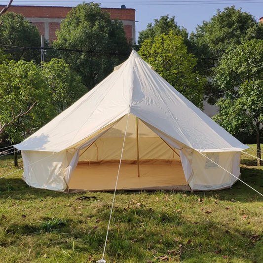 Cotton Cloth Fabric Outdoor Camping Tents, Bell Type, Waterproof, Mildewproof, Large Tent, Luxury, Wedding, 3M Diameter