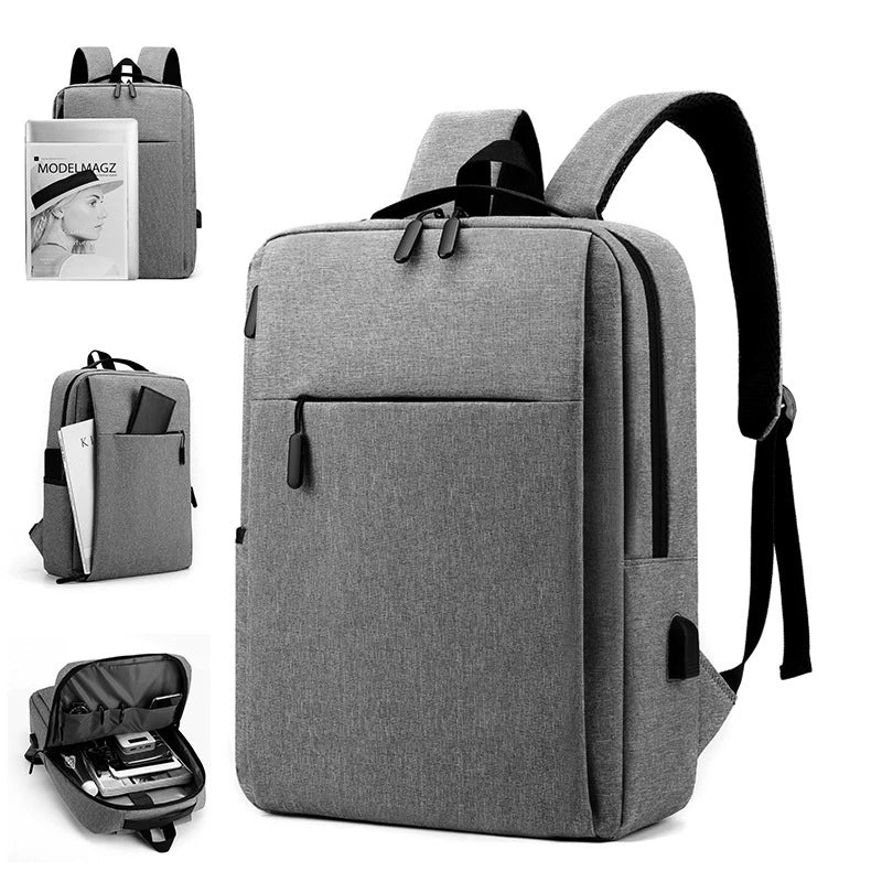 Men's Backpack with USB Charging Travel Business Laptop Backpacks Male Waterproof Bag Sports Rucksack Schoolbag for Students