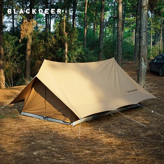 BLACKDEER Outdoor Tent Camping Cotton Roof Waterproof Anti Uv Beach Outdoor Luxury Large Cotton Tarps Large Family 4 People
