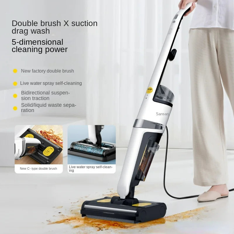 Versatile PushType Floor Washing Machine Wet Dry Vacuum Cleaning Sweeping Mopping Integration Home Mop Solution Electric Sweeper