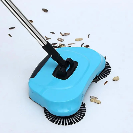 Hand Sweeping Machine Non Electric Vacuum Broom Floor Cleaning Tool Adjustable Handle Sweeper for Cleaning Pet Hair Loose Debris