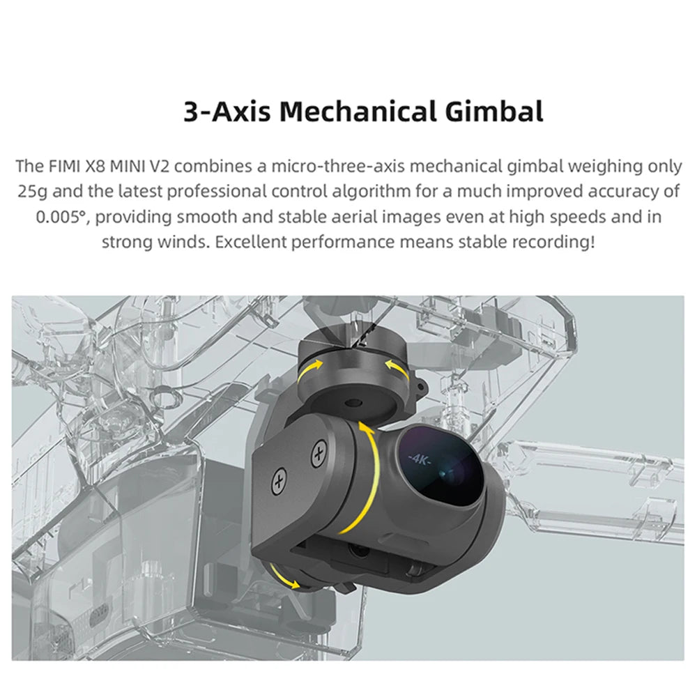 FIMI X8 Mini V2 4k Camera Drone Professional 3-Axis Gimbal 1/2.5 inch Stacked CMOS Sensor Quadcopter FPV Drone GPS RC Helicopter