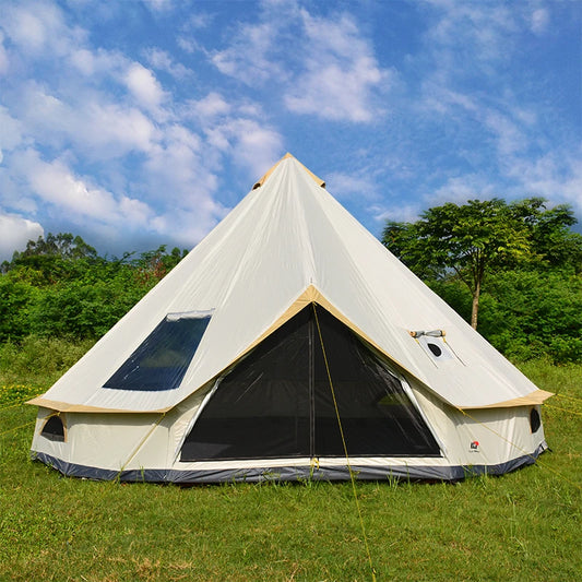 6-12Persons Glaming Luxury Mongolia Yurt Family Travel Hiking Antistorm Outdoor Camping Castle Tent Silver Coated UV Function