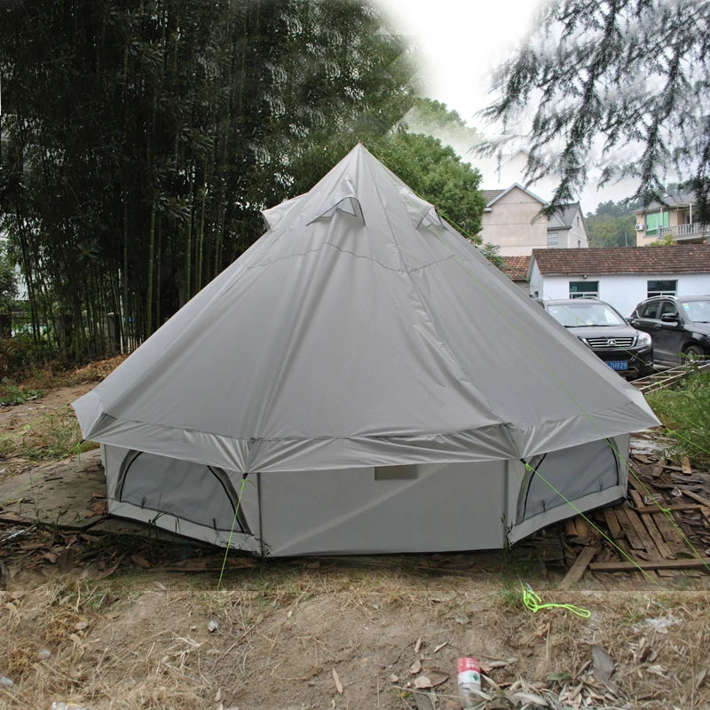 6-8 People Outdoor Indian Bell Luxury Glaming Camping Large Space Comfortable One Room Travel Tourist Family Yurt Waterproof