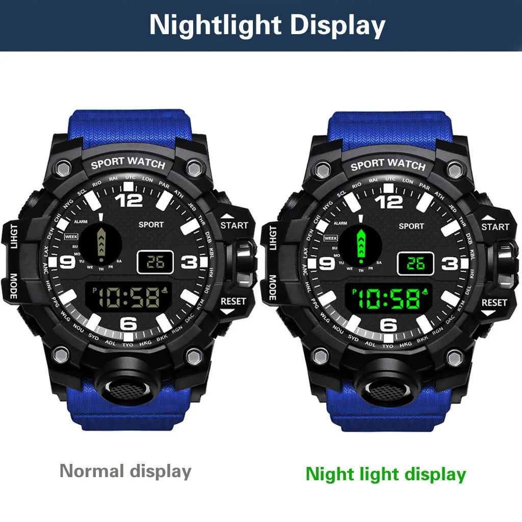 Men's LED Digital Watch Men Sport Watches Fitness Electronic Watch Multifunction Military Sports Watches Clock Kids Gifts