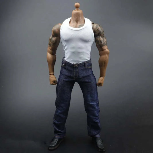 1/6 Scale Male Soldier Extended Jeans Clothing Model Fit for Strong Muscle M34 M35 M36 AT027 Body Action Figure