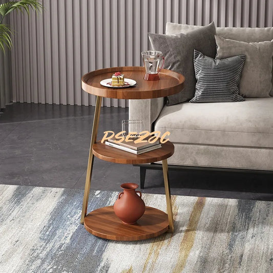 40cm * 40cm * 62cm Household Living Room Hotel Luxury Homestay Sofa Next To Cabinet Nordic Three Floor Tea Table