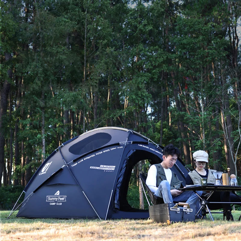 High quality family outdoor luxury black Spherical Aluminum pole tent camping tent