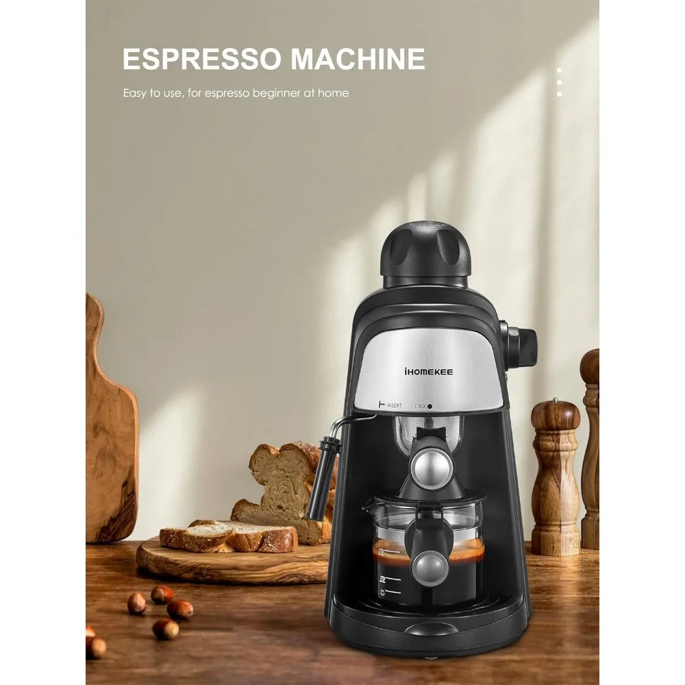Espresso Machine, 3.5Bar Espresso and Cappuccino Machine with Fast Heating Function, 1-4 Cups Coffee Maker(Black)